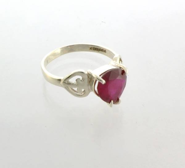 APP: 4k Sebastian 3CT Pear Cut Ruby & Sterl Silver Ring: Designer Sebastian 3.07CT Pear Cut Ruby and Sterling Silver Ring - Appraisal Value: $4.1K