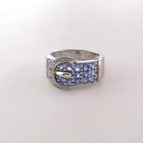 APP: 2k 18kt White Gold & Silver, 1CT Tanzanite Ring: 18 kt. White Gold Overlay and Silver, 1.28CT Tanzanite Ring - Appraisal Value: $2.9K