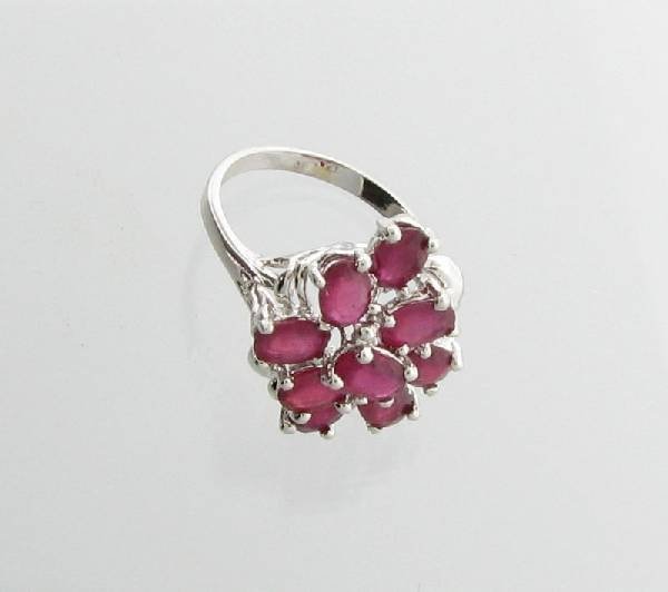 APP: 7k 3.58CT Oval Cut Ruby & Sterling Silver Ring: 3.58CT Oval Cut Ruby and Sterling Silver Ring - Appraisal Value: $7.0K