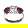 Designer Sebastian, 3.81CT Ruby And White Topaz Sterling Silver Ring