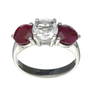 Designer Sebastian, 3.81CT Ruby And White Topaz Sterling Silver Ring