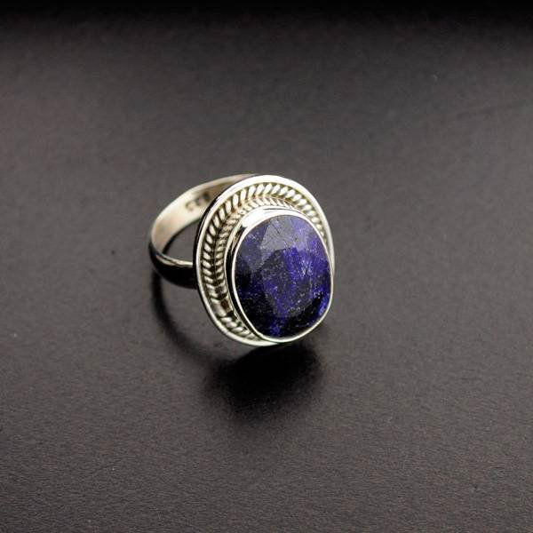 APP: 1.1k 6.81CT Blue Sapphire & Sterling Silver Ring: 6.81CT Blue Sapphire and Sterling Silver Ring - Appraisal Value: $1.1K