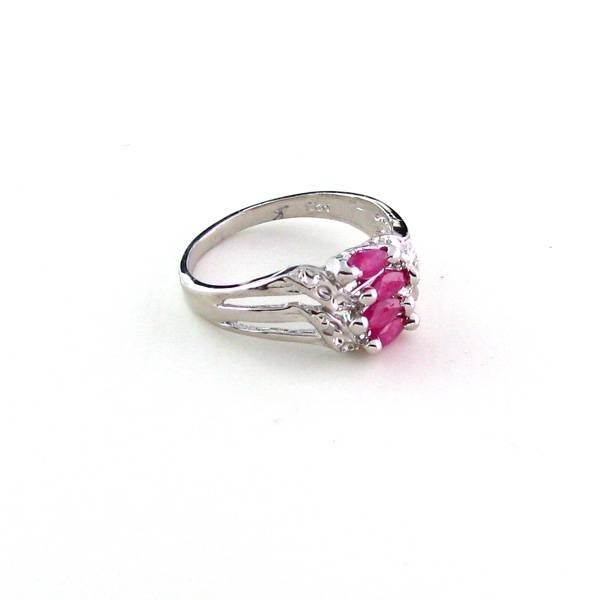 APP: 0.8k 0.53CT Ruby w/Diamonds & Sterling Silver Ring: 0.53CT Ruby W/ Diamonds and Sterling Silver Ring - Appraisal Value: $0.8K