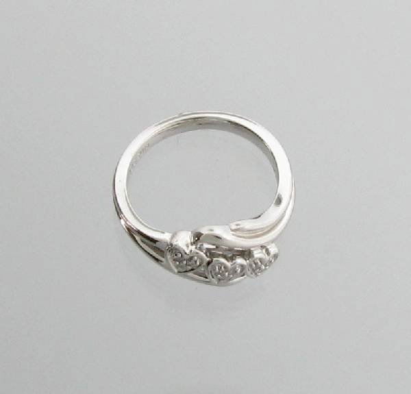 APP: 0k 0CT Diamond & Platinum Sterling Silver Ring: 0.05CT Diamond and Platinum Overlay Sterling Silver Ring - Appraisal Value: $0.4K