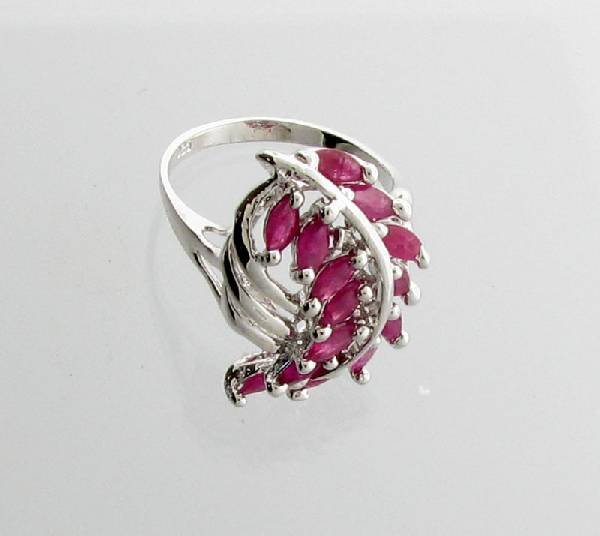 APP: 3k 2.75CT Marquise Cut Ruby & Sterling Silver Ring: 2.75CT Marquise Cut Ruby and Sterling Silver Ring - Appraisal Value: $3.2K