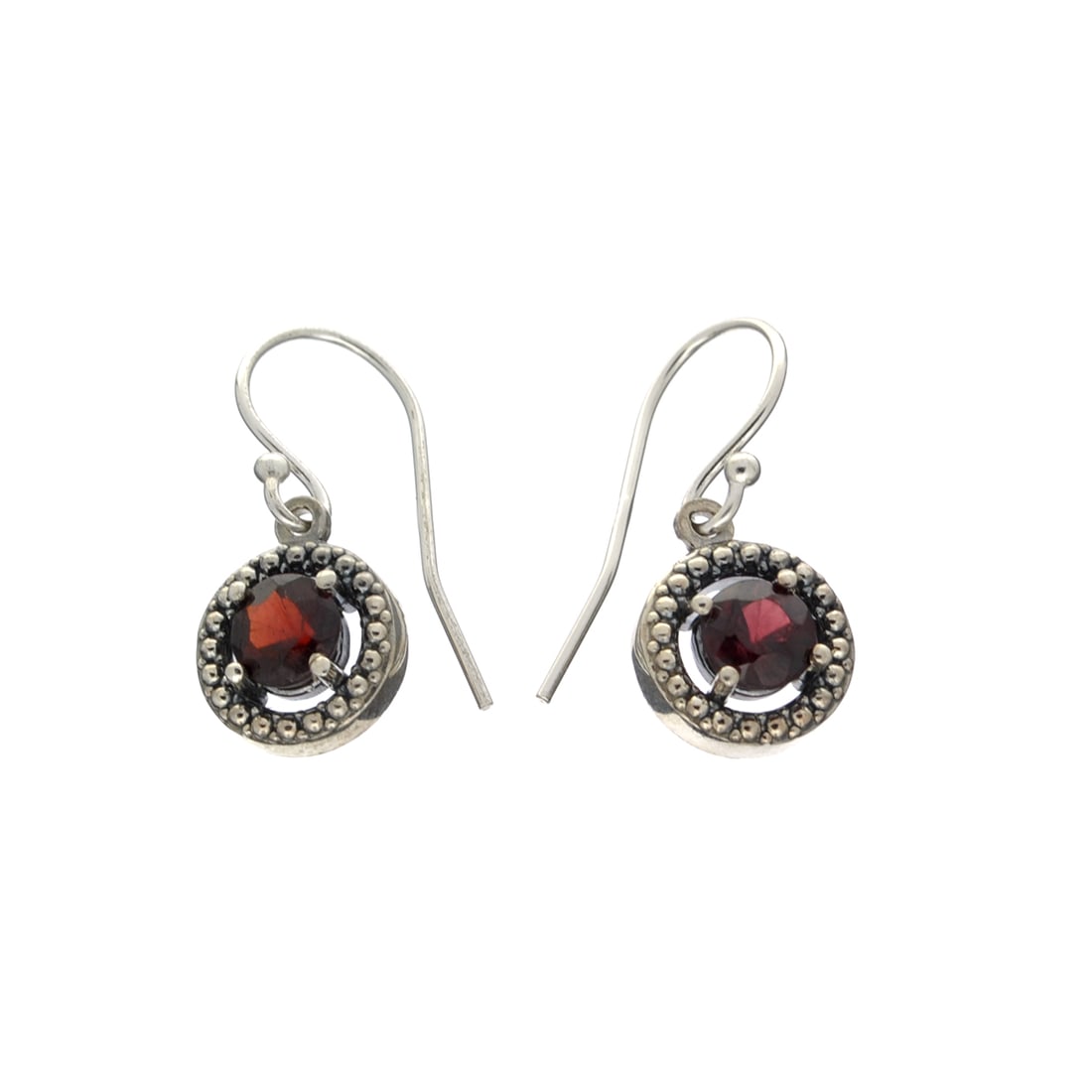 Garnet And Sterling Silver Earrings: Gov. File: H-40077 Garnet And Sterling Silver Earrings Asset Type: Sterling Silver Earrings Shipping: $19.95