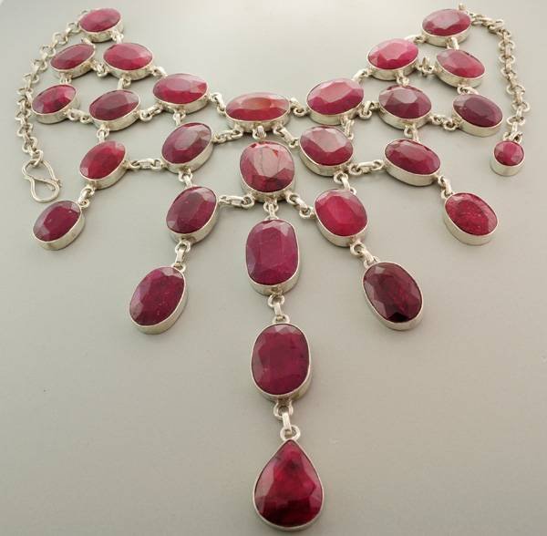 APP: 52.4k 372.17CT Ruby & Sterling Silver Necklace: 372.17CT Ruby and Sterling Silver Necklace - Appraisal Value: $52.3K