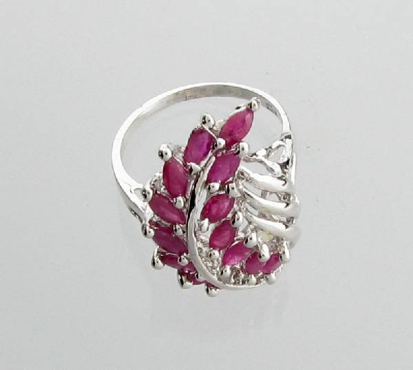 APP: 3k 2.66CT Marquise Cut Ruby & Sterling Silver Ring: 2.66CT Marquise Cut Ruby and Sterling Silver Ring - Appraisal Value: $3.1K