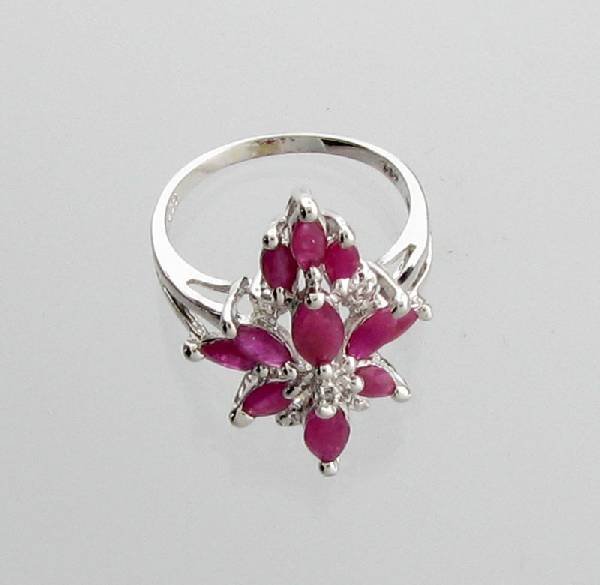APP: 3k 2.72CT Marquise Cut Ruby & Sterling Silver Ring: 2.72CT Marquise Cut Ruby and Sterling Silver Ring - Appraisal Value: $3.1K