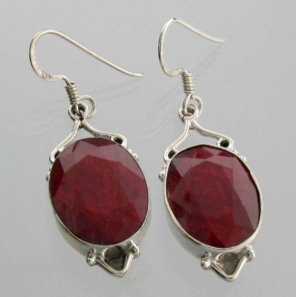 APP: 14.2k 27.34CT Ruby & Sterling Silver Earrings: 27.34CT Ruby and Sterling Silver Earrings - Appraisal Value: $14.1K