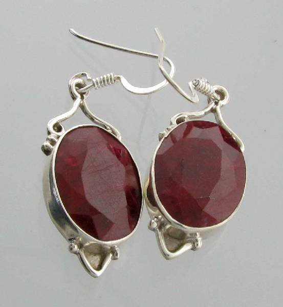 APP: 12k 23.17CT Ruby & Sterling Silver Earrings: 23.17CT Ruby and Sterling Silver Earrings - Appraisal Value: $12.0K