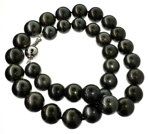 APP: 14k Tahitian South Sea Cultured Pearl Necklace: Round Genuine Tahitian South Sea Cultured Pearl Necklace - Appraisal Value: $14.3K