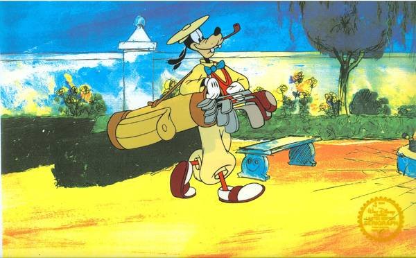 Disney Cel, Goofy Golfing at Park w/Certificate: Walt Disney Serigraph, Cell ,Goofy Golfing at Park W/ Certificate Of Authenticity
