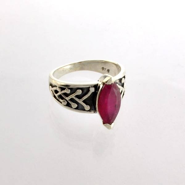 APP: 2k Sebastian 2CT Marquise Cut Ruby & Silver Ring: Designer Sebastian 2.20CT Marquise Cut Ruby and Sterling Silver Ring - Appraisal Value: $2.4K