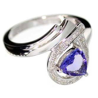 APP: 2k 18kt Gold & Silver, Tanzanite & Diamonds Ring: 18 kt. White Gold Overlay and Silver, 0.78CT Tanzanite and Diamonds Ring - Appraisal Value: $1.9K