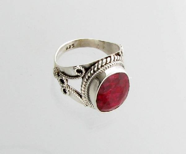 APP: 1.5k 6.46CT Ruby & Sterling Silver Ring: 6.46CT Ruby and Sterling Silver Ring - Appraisal Value: $1.4K