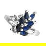 1.00CT Blue Sapphire And Topaz Platinum Over Sterling Silver Ring