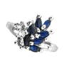 1.00CT Blue Sapphire And Topaz  Platinum Over Sterling Silver Ring