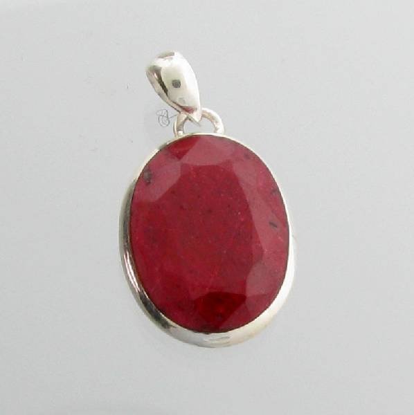 APP: 2k 13.52CT Oval Cut Ruby & Sterling Silver Pendant: 13.52CT Oval Cut Ruby & Sterling Silver Pendant - Appraisal Value: $1.9K