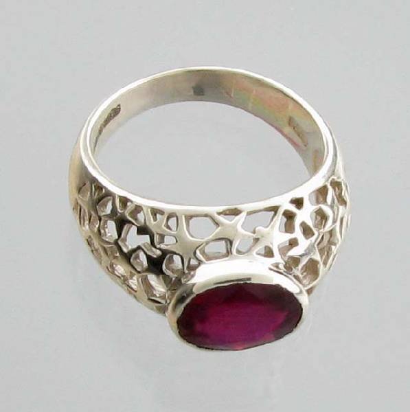 APP: 2k Sebastian 2CT Oval Cut Ruby & Silver Ring: Designer Sebastian 2.44CT Oval Cut Ruby and Sterling Silver Ring - Appraisal Value: $2.7K