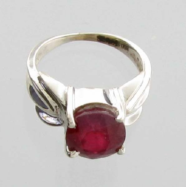 APP: 4k Sebastian 4CT Oval Cut Ruby & Silver Ring: Designer Sebastian 4.72CT Oval Cut Ruby and Sterling Silver Ring - Appraisal Value: $4.9K