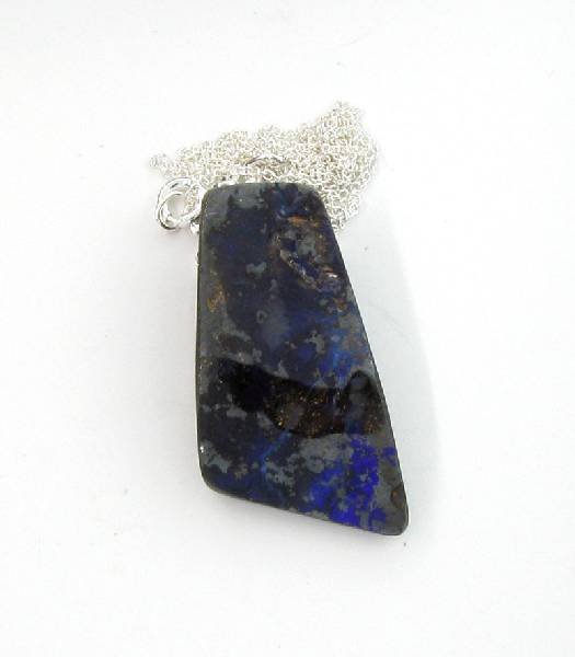 APP: 9.8k Boulder Opal & Sterling Silver Necklace: Boulder Opal and Sterling Silver Necklace - Appraisal Value: $9.8K