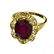 APP: 15k 5CT Oval Cut Ruby & 14kt. Over Silver Ring