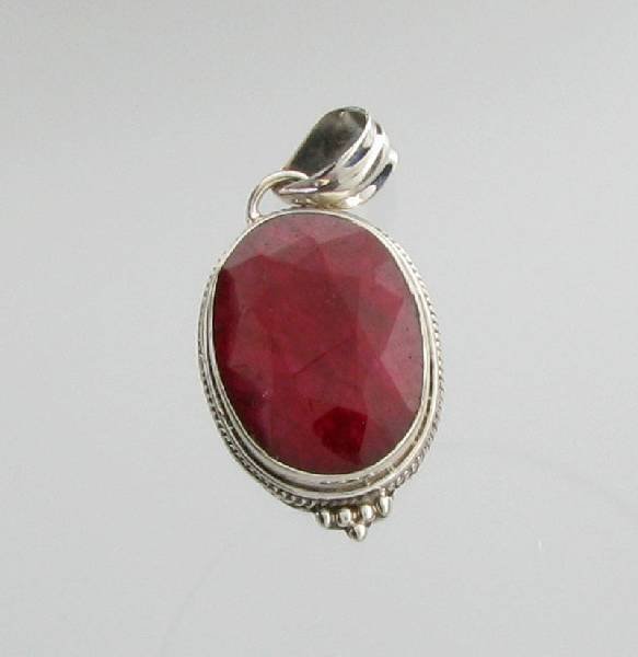 APP: 2k 18.78CT Oval Cut Ruby & Sterling Silver Pendant: 18.78CT Oval Cut Ruby & Sterling Silver Pendant - Appraisal Value: $2.8K