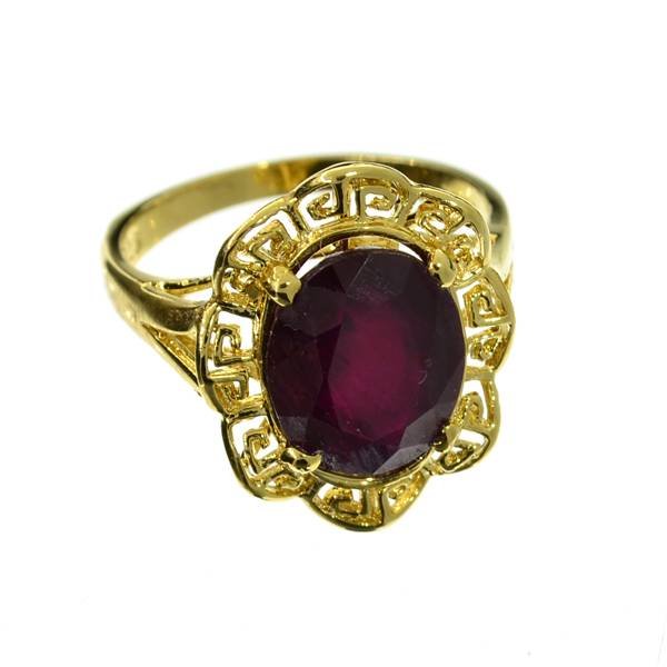 APP: 14k 4CT Oval Cut Ruby & 14kt. Over Silver Ring: 4.87CT Oval Cut Ruby and 14kt. Over Sterling Silver Ring - Appraisal Value: $14.1K <