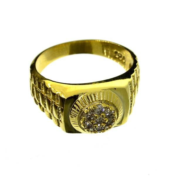 APP: 1k Diamond 18kt Gold over Silver Rolex Style Ring: 0.25CT Diamond 18 kt. Yellow Gold over Sterling Silver Rolex Style Ring - Appraisal Value: $1.6K