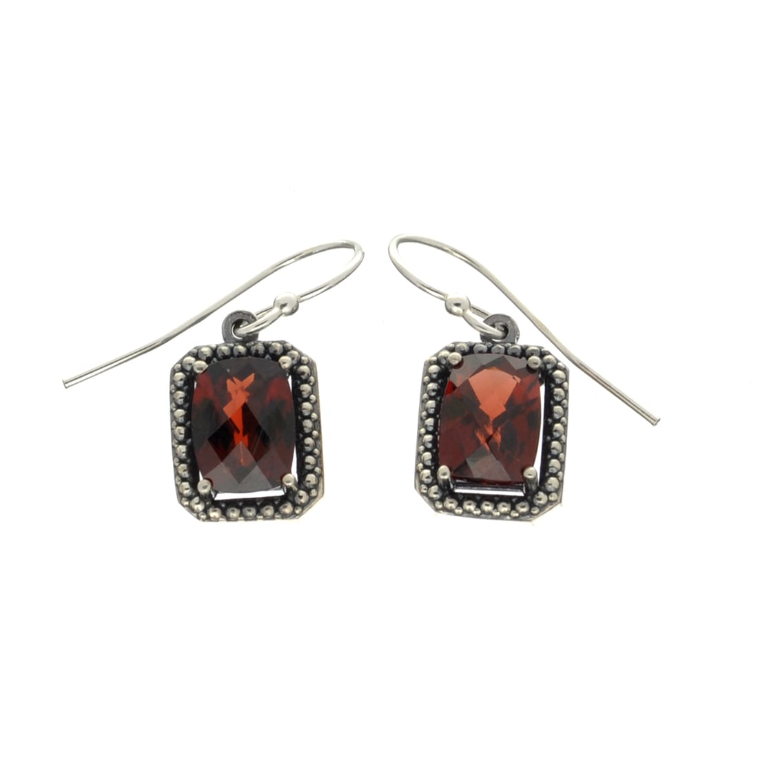 Garnet And Sterling Silver Earrings: Gov. File: H-40283 Garnet And Sterling Silver Earrings Asset Type: Sterling Silver Earrings Shipping: $19.95