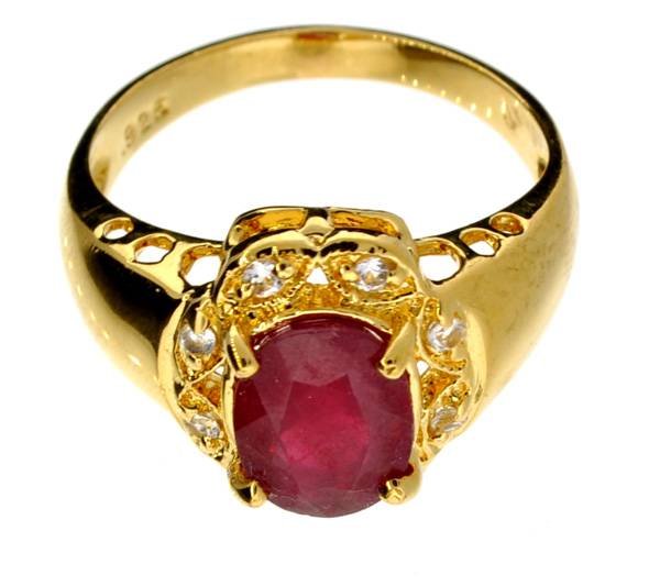 APP: 8k 2CT Ruby & Topaz 14kt. Over Sterl Silver Ring: 2.31CT Ruby and Topaz 14kt. Over Sterling Silver Ring - Appraisal Value: $8.6K