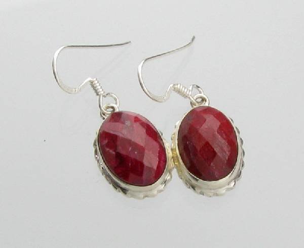 APP: 6.2k 11.72CT Ruby & Sterling Silver Earrings: 11.72CT Ruby and Sterling Silver Earrings - Appraisal Value: $6.1K
