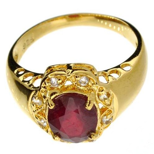 APP: 6k 1CT Ruby & Topaz 14kt. Over Sterl Silver Ring: 1.70CT Ruby and Topaz 14kt. Over Sterling Silver Ring - Appraisal Value: $6.4K