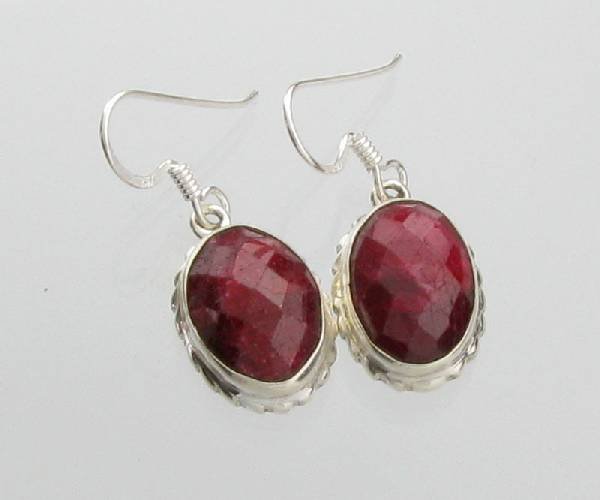 APP: 5.9k 11.16CT Ruby & Sterling Silver Earrings: 11.16CT Ruby and Sterling Silver Earrings - Appraisal Value: $5.8K