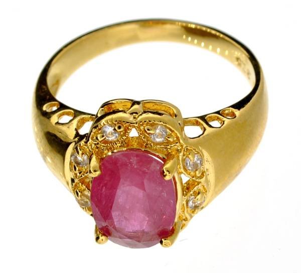 APP: 4k 2CT Ruby & Topaz 14kt. Over Sterl Silver Ring: 2.56CT Ruby and Topaz 14kt. Over Sterling Silver Ring - Appraisal Value: $4.9K