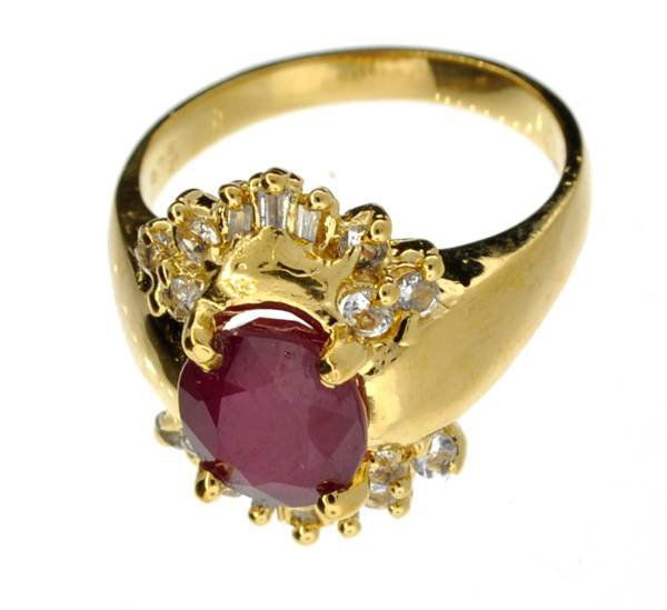 APP: 8k 2CT Sapphire & Diamond 14kt. Over Silver Ring: 2.63CT Sapphire and Diamond 14kt. Over Sterling Silver Ring - Appraisal Value: $8.3K