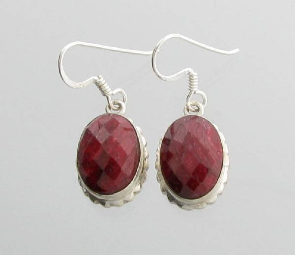 APP: 6.8k 12.96CT Ruby & Sterling Silver Earrings: 12.96CT Ruby and Sterling Silver Earrings - Appraisal Value: $6.8K