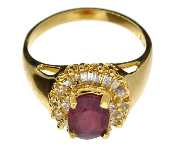 APP: 4k 1CT Ruby & Diamond 14kt. Over Silver Ring: 1.23CT Ruby and Diamond 14kt. Over Sterling Silver Ring - Appraisal Value: $4.5K