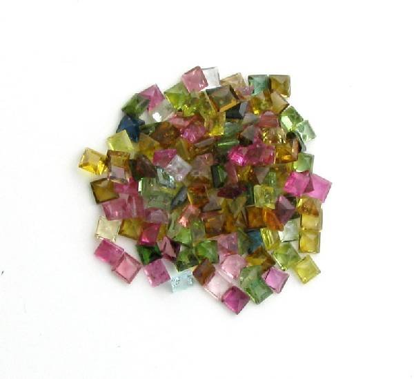 APP: 3k 20CT Multi-Colored, Square Tourmaline Parcel: 20.35CT Multi-Colored, Square Cut Tourmaline Parcel - Appraisal Value: $3.4K