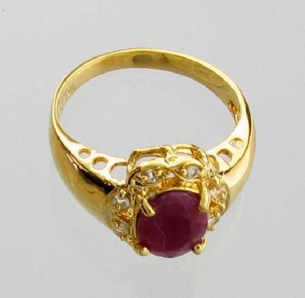 APP: 5k 1CT Ruby & Topaz 14kt. Over Sterl Silver Ring: 1.84CT Ruby and Topaz 14kt. Over Sterling Silver Ring - Appraisal Value: $5.5K