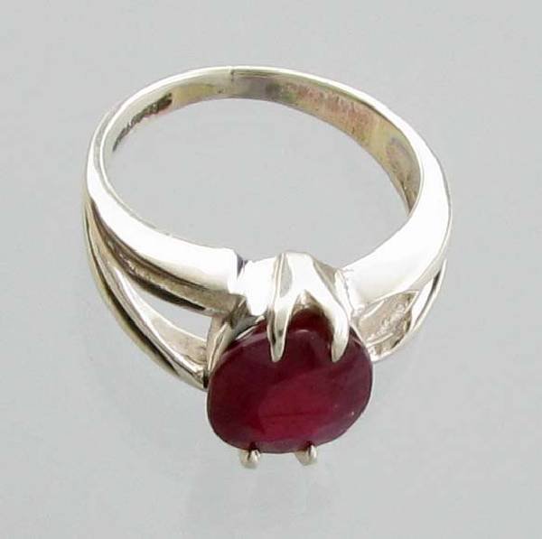 APP: 4k Sebastian 4CT Oval Cut Ruby & Silver Ring: Designer Sebastian 4.55CT Oval Cut Ruby and Sterling Silver Ring - Appraisal Value: $4.7K