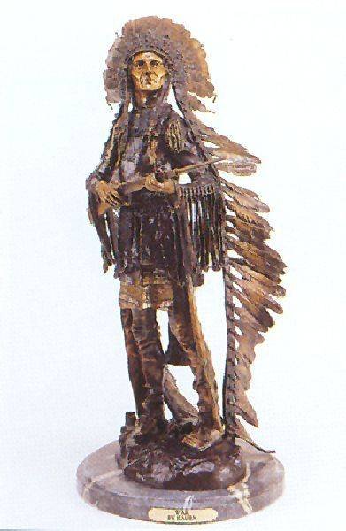 Reissue Bronze Sculpture "WAR" by Carl Kauba: Reissue Patinated Bronze Sculpture ''WAR" Bronze by Carl Kauba - Small ==