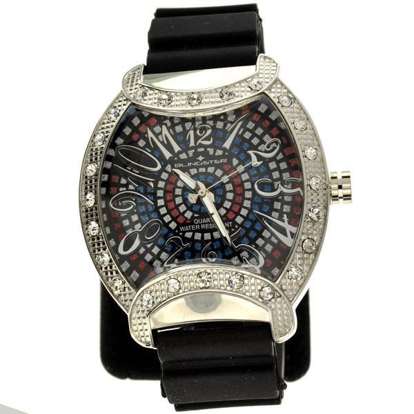 Blingster Men's Silver Diamond Watch: Blingster Men's Silver Diamond Watch