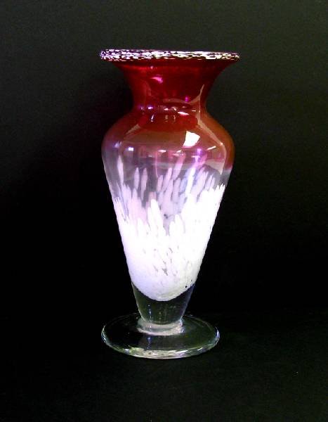 Vase- Cran Opal Glass 5 x 12in H: Vase- Cran Opal Glass 5 x 12in H