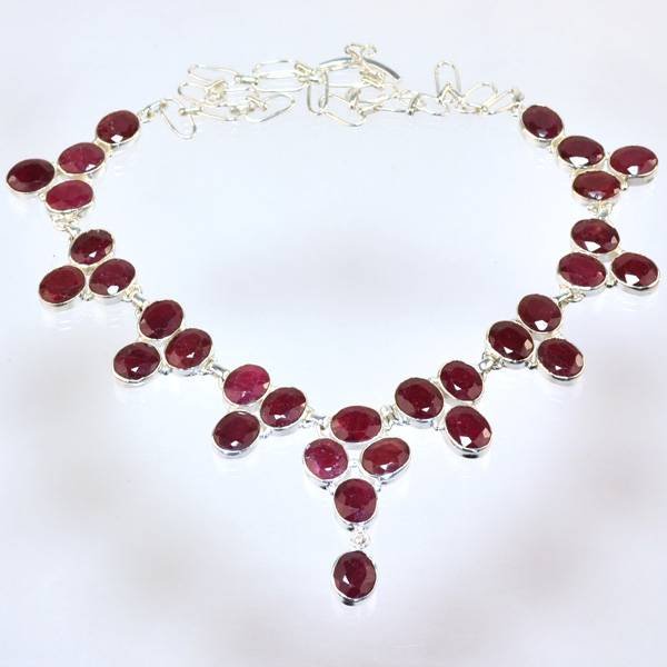 APP: 7k 105 CT Oval Cut Ruby & Sterling Silver Necklace: 105.79CT Oval Cut Ruby and Sterling Silver Necklace - Appraisal Value: $7.1K