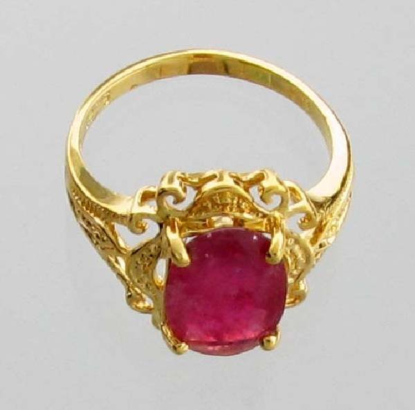 APP: 4k 2CT Oval Cut Ruby & 14kt. Over Silver Ring: 2.24CT Oval Cut Ruby and 14kt. Over Sterling Silver Ring - Appraisal Value: $4.2K