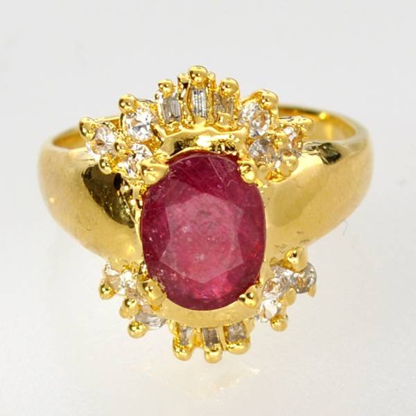APP: 6k 1CT Ruby & Diamond 14kt. Over Silver Ring: 1.91CT Ruby and Diamond 14kt. Over Sterling Silver Ring - Appraisal Value: $6.2K