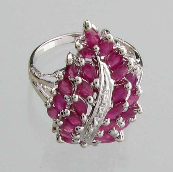 APP: 4k 3.15CT Marquise Cut Ruby & Sterling Silver Ring: 3.15CT Marquise Cut Ruby and Sterling Silver Ring - Appraisal Value: $4.6K