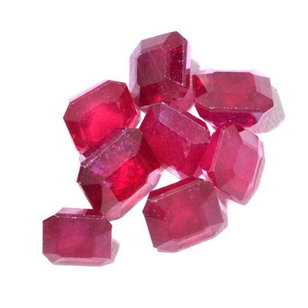 APP: 27.6k 25.09CT Square Emerald Cut Ruby Parcel: 25.09CT Square Emerald Cut Ruby Parcel - Appraisal Value: $27.5K